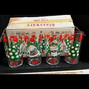 Vintage Hazel Ware Christmas Glasses